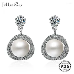 Dangle Earrings Jellystory Fashion 925 Sterling Silver Jewellery With Red Pearl Zircon Gemstone Drop Earring For Women Wedding Party Gift
