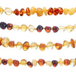 Necklaces 1450CM Baltic Amber Teething Necklace for Baby 10 Pcs Wholesale No invoice 17 Colours Irregular Handmade Natural Genuine Tested