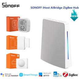 Control SONOFF iHost&AIBridge ZigBee Hub TypeC Matter Gateway Alexa Google Home Voice Control Work With SONOFF MINI Extreme SNZB02D