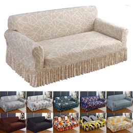 Chair Covers Geometric Printed Sofa Skirt Cover Protector Stretch Slipcover For 1/2/3/4 Seat Couch Corver Dustproof