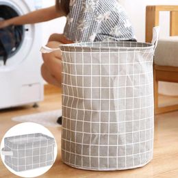 Laundry Bags Folding Basket Organiser Toy Storage Cotton Linen Hamper For Dirty Clothes Large