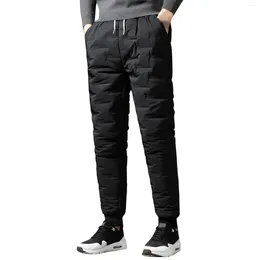 Men's Pants White Duck Down Padded Thicken Winter Warm Men Joggers Sportswear Sweatpants Thermal Trousers Lovers