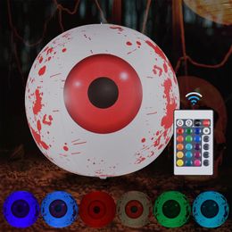 Party Decoration Halloween Toys Inflatables Eyeball Remote Control Blow Eyeballs With 16 Color LED Light Up Bloods For Yard Garden Decor