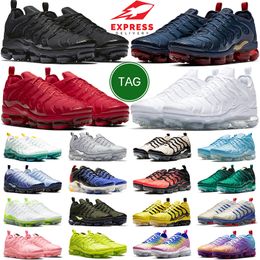 Designer TN Plus Running Shoes Men Women Gradient Triple Black White Red Olympic Bright Crimson Barely Volt Lemon Lime Be Ture Cool Grey Mens Trainer Sports Sneakers