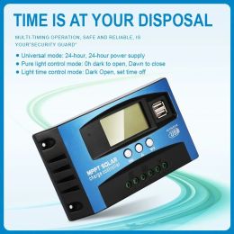New 12V 24V Auto MPPT Solar Charge Controller 60A 30A Solar Panel PV Regulator with Adjustable Colour LCD Display Dual USB Port