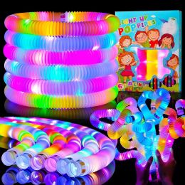 Glow Sticks Party Pack Glow Necklaces Bracelets Halloween Light up Pop Tubes Kids Glow in Dark Party Favour Supplies Decoration
