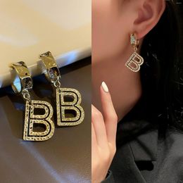 Dangle Earrings Fashion Letter B Pendant For Women Retro Oil Dropping Eardrop Korea Personality Jewellery Accessories Wholesale
