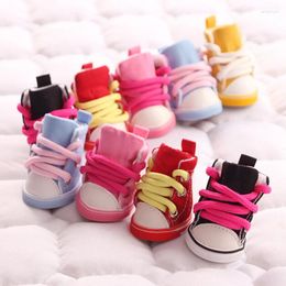 Dog Apparel Winter Pet Shoes Anti-slip Waterproof Sporty Denim Canvas Sneakers Booties Soft Breathable Teddy Small Boots