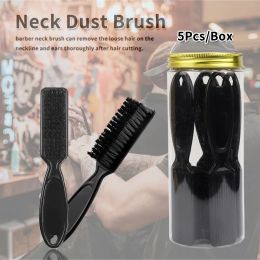 5Pcs/Can Black Plastic Handle Hairdressing Soft Hair Fade Brush Comb For Barber Cleaning Chest Neck Duster Brushs Styling Tools