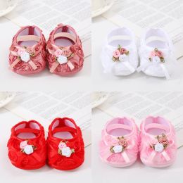Baby Girl Schuhe süße Rose Bowknot Neugeborene Babyschuhe für Mädchen Anti-Rutschboden Vorkler Schuhe Taufgeschenke Geschenke