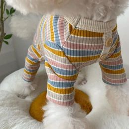 Dog Apparel Stripe Jumpsuits Pet Clothes Four Legged Dogs Clothing Warm Cotton Autumn Winter Small Chihuahua Yorkies Boy Girl Cat Ropa Perro