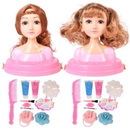 Children Baby Doll Makeup Set For Girls Half Body Vinyl Doll Braid Hairdressing Cosmetic Toys For Birthday Gifts