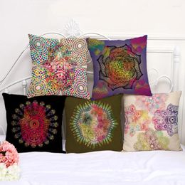 Pillow Abstract Buddha Hand Pattern Cover Cotton Linen Decorative Pillowcase Chair Seat Square 45x45cm P1096