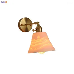 Wall Lamp Japan Style LED Lamps Creative Ceramic Sunrise Lampshade Copper Nordic Sconce Indoor Fixture For Home Decor Mirror