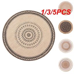 Table Mats 1/3/5PCS Bohemian Woven Cotton Placemat Linen Mat Flower Insulation Dining Pad Embroidery