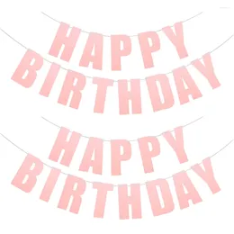 Party Decoration 2 Pcs Happy Birthday Banner No DIY Sign Backdrop Garland For Women Men