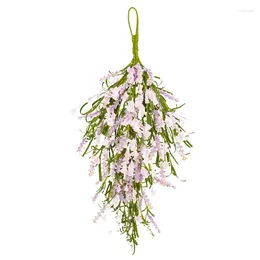 Decorative Flowers Spring Wreath Swag Hanging Teardrop Floral Garland Holiday Festival Door Party Wall Farmhouse Decoration
