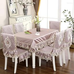 Table Cloth Rectangular Lace Tablecloth Chair Cover Cushion Set Dining