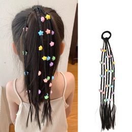 1PC New Lovely Girls Colored Strawberries Wigs Ponytail Headbands Rubber Bands Hair Bands Headwear Kids Hair Accessories