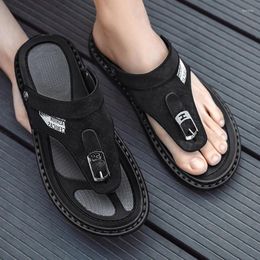 Sandals Men's 2024 Summer Wear Anti-slip Dual-purpose Trend Casual Driving Beach And Slippers