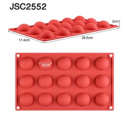 2024 SJ 9 Types Half Sphere/Flat Round Silicone Mould Cake Decorating Tools Silicone Mould Chocolate Cookies Sandwich Bakeware Silicone Mould