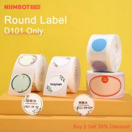 Paper Niimbot D101 Label Machine Colour Round Label Printing Paper Cosmetic Lipstick Bottle Cap Sub Bottle Oil Proof Circular Label