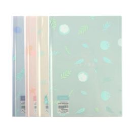 Supplies 10pcs Flowery Draw Rod Folder A4 Paper Folder Spine Bar Report Cover Slide Grip File Folder For Documents