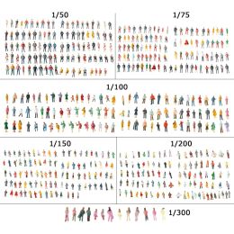 100Pcs Model Building People Figures Train Scenery 1:300/1:200/1:100/1:150/1:75/1:50 Scale Mixed Standing People Assorted Poses