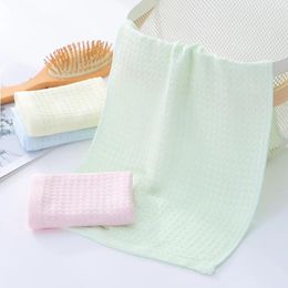 Towel Double-Layer Bamboo Fiber Waffle Solid Color Children's Face For Home 26 50Cm TJ3760