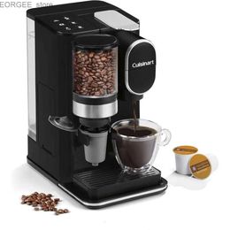 Coffee Makers Single service coffee machine+coffee grinder 48 ounce detachable storage room black Y240403