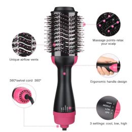 Dryer Electric Hair Straighter Comb 3 in 1 Multifunction Negative Ion Hair Dryer and Volumizer Hair Curler Brush Wet And Dry Use