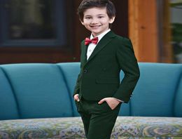 Handsome Suits Blazer Kid039s Green Prom Wedding Boy Tuxedo Children Clothing Set Cute Formal Suit 2Pcs JacketPants Men0397233268