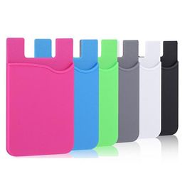 Cell Phone Wallet Silicone Adhesive Stickon Wallet Case for Credit Card UltraSlim Id Holder Wallet Pouch Sleeve Pocket for Smart8843126