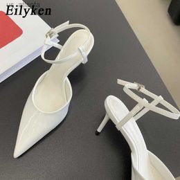 Dress Shoes Gold Silver Buckle Strap Women Pumps Elegant Pointed Toe Low Heels Summer Party Prom Mules H2404036MWR