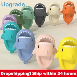 Boots Cute Shark Slippers 4cm Platform Women Men Indoor Bathroom Slides Couples Summer Shoes Soft Eva Female Male Beach Flip Flops