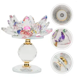 Candle Holders Lotus Candlestick Buddha Decor Exquisite Crystal Delicate Candleholder Household Container Hall White