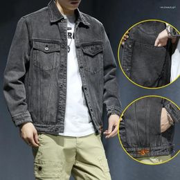 Men's Jackets 2024 Autumn Retro Grey Denim Jacket Fashion Casual Cotton Cowboy Coat Male Brand Clothes Plus Size 5XL 6XL 7XL RE-989