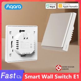 Control New Aqara Smart Wall Switch E1 ZigBee 3.0 Smart Home Wireless Key Light Switch Fire Wire With NO Neutral For Mi Home homekit