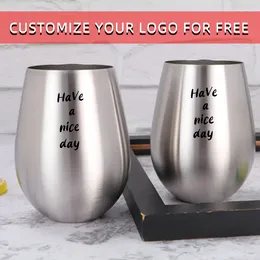 Cups Saucers Creative Single Layer Stainless Steel Eggshell Laser Engraving Personalized Logo Home Commercial Birthday Gift