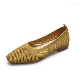 Casual Shoes Knitted Women Flat 2.5CM Thick-soled Loafers 2024 Ballet Latin Dance Comfortable And Not Tired High Heels