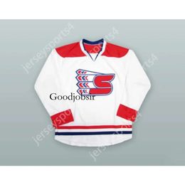 Gdsir Custom SPOKANE CHIEFS WHITE HOCKEY JERSEY NEW Top Ed S-M-L-XL-XXL-3XL-4XL-5XL-6XL