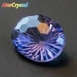 Massage Stones Rocks 1PC Amethyst Diamond 8mm Round Fireworks Cut Amethyst Bare Stone DIY Ring Face Make Pendant Jewellery Decorative Stone 240403