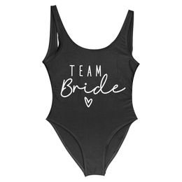 S-3XL Team Bride One-Piece Swimsuit Squad Women Swimwear Bachelor Party Swimsuit Summer Beatchwear Bathing Suit