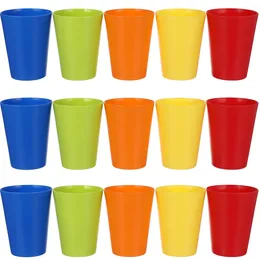 Disposable Cups Straws Water Reusable Beer Party Kids Bright Coloured Drinking Tumblers Beverage Unbreakable