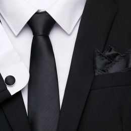 Luxury Tie Handkerchief Pocket Squares Cufflink Set Necktie For Men Blue Red Clothing Accessories