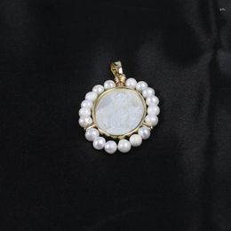 Pendant Necklaces Natural White Color Real Potato Pearl Shell Necklace