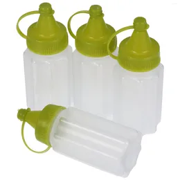 Dinnerware Sets 4 Pcs Squeeze Sauce Bottle Jam Condiment Squeezing Bottles For Plastic Salad Dressing Portable