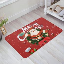 Carpets Santa Claus Welcome Front Back Doormat Home Decor Kitchen Hallway Balcony Long Rug Bedroom Non-Slip Floor Mat Navidad Decoration