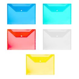 Folder Plastic A4 Folders Set Transparent File Document Pockets Budget Sheets Wallets with Index Window Pockets Pack of 10pcs