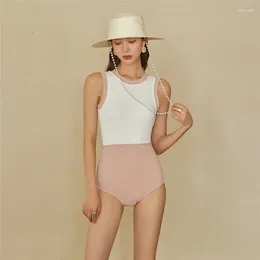 Women's Swimwear Sexy Korean Bodysuit Women High Neck Swim Wear Backless Beach Bathing Suit Padded Swimsuit Ladies Bather Swimming Suits